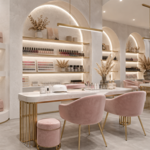 Nail Salon Display & Workspace Solution with Turnkey Store Design Services